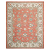 LoomBloom Multi Size Orange Hand Hooked Wool Rug Featuring a Transitional Agra Design